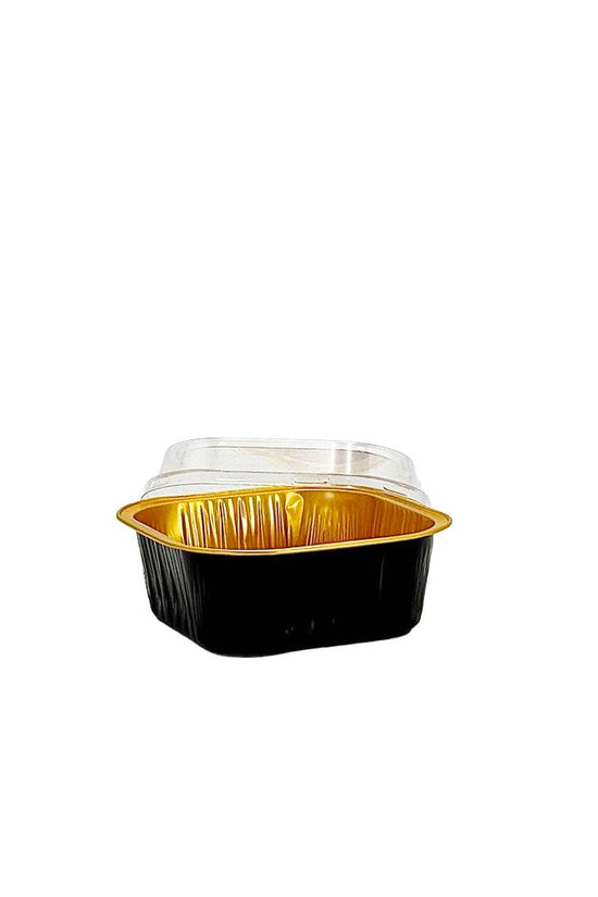 300mL Black & Gold Square Aluminium Foil Cake Tin - TEM IMPORTS™