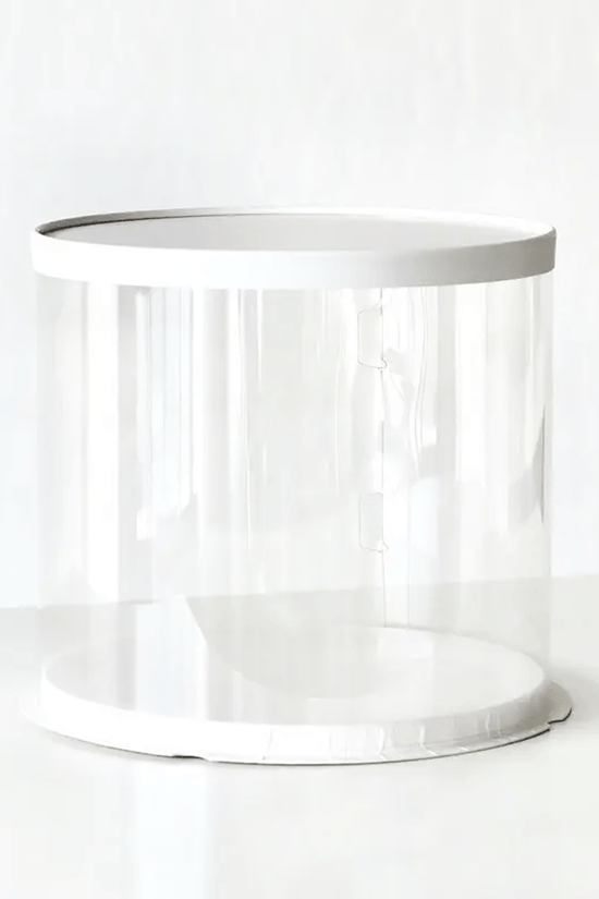 30x25 Round Transparent Box With Paper Lid - TEM IMPORTS™