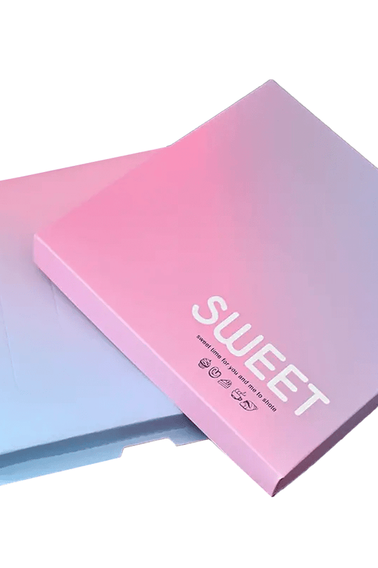 30x30x45 Clear Square Cake Box Gradient Pink With Paper Lid - TEM IMPORTS™