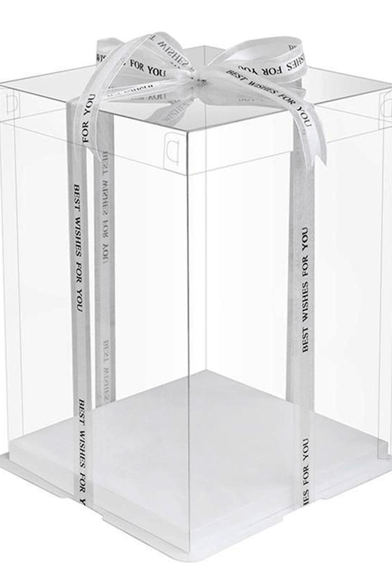 31x31x40 Transparent Square Box With Clear Lid - TEM IMPORTS™