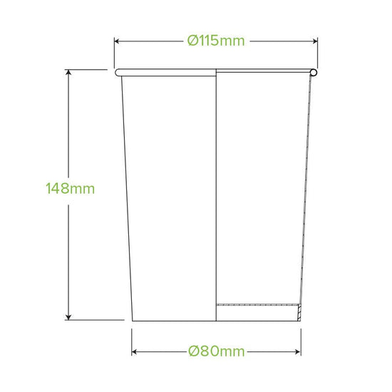 32oz/950mL Kraft Paper BioBowl - 500pcs/Ctn - TEM IMPORTS™