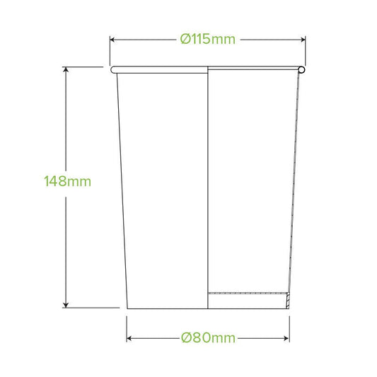 32oz/950mL Kraft Paper BioBowl - 500pcs/Ctn - TEM IMPORTS™
