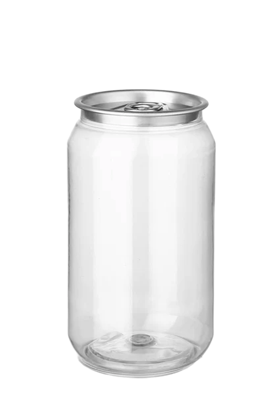 330mL Short Clear PET Can With Lid - 300/CTN - TEM IMPORTS™