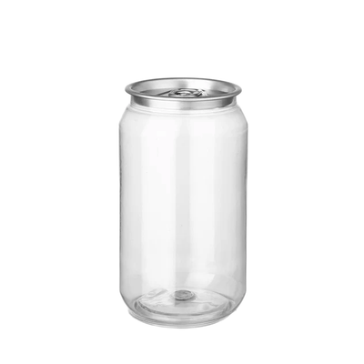 330mL Short Clear PET Can With Lid - 300/CTN - TEM IMPORTS™