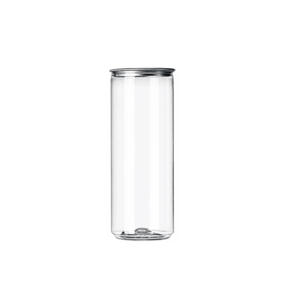 330mL Tall Slim Clear PET Can With Lid - 300/CTN - TEM IMPORTS™