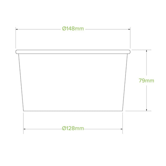 33oz/1000mL Large White BioBowl - 400pcs/Ctn - TEM IMPORTS™