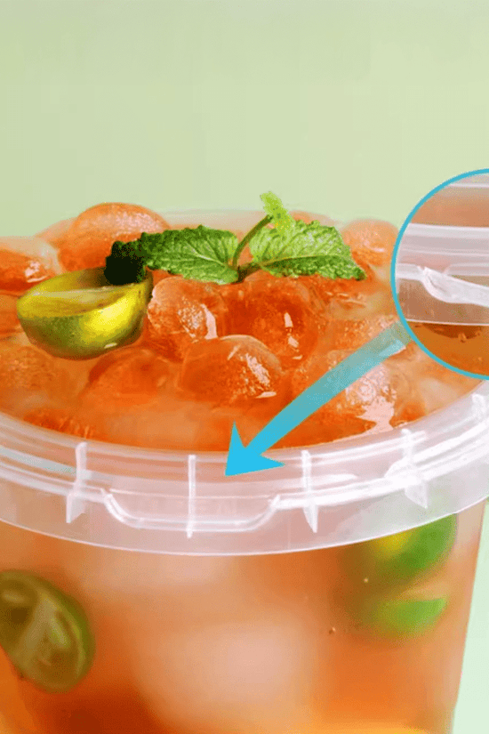 34oz/1000mL Clear Fruit/Milk Tea Tamper Proof Bucket Cups - TEM IMPORTS™