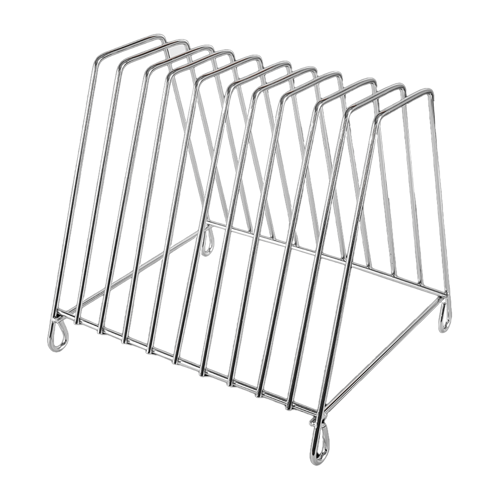 10 Slots PE Cutting Board Rack Chrome Plated