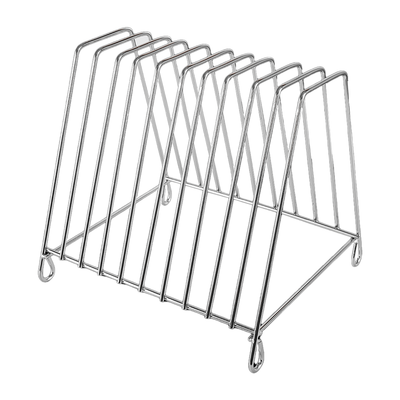 10 Slots PE Cutting Board Rack Chrome Plated
