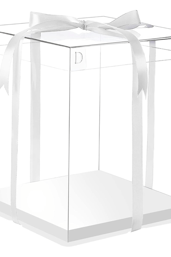 35x35x45 Transparent Square Box With Clear Lid - TEM IMPORTS™