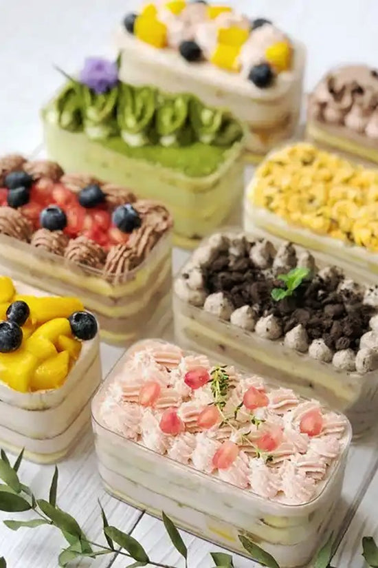 380mL Clear Tall Rectangular Container With Hard Lid - TEM IMPORTS™