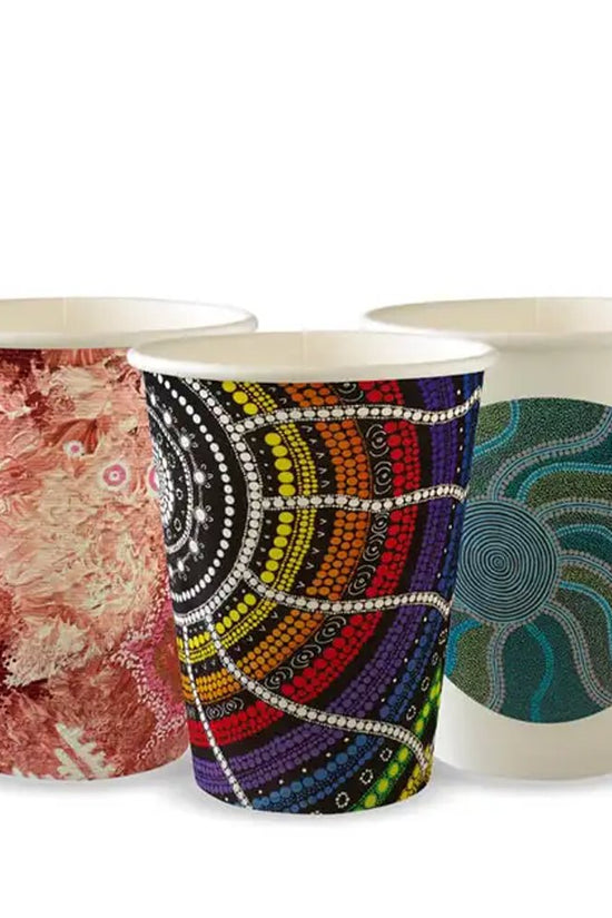 390mL/12oz (90mm) Indigenous Art Series Single Wall BioCup - 1000/CTN - TEM IMPORTS™