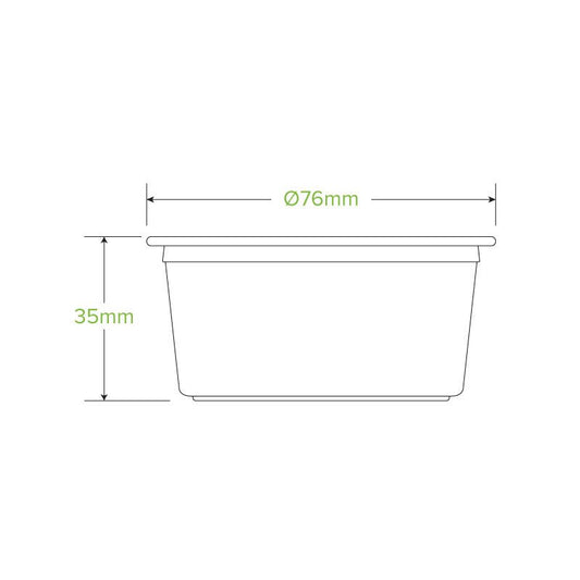 3oz/90mL (76mm) Clear Sauce BioCup - 2000pcs/ctn - TEM IMPORTS™