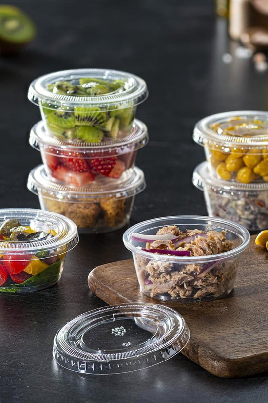 3oz/96mL Clear PET Round Portion Container With Lid - TEM IMPORTS™