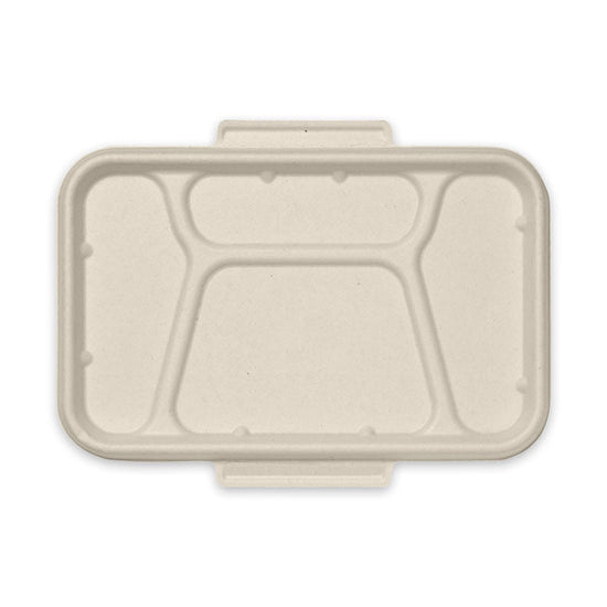 4-Compartment Natural Plant Fibre Takeaway Lid - 300pcs/Ctn - TEM IMPORTS™
