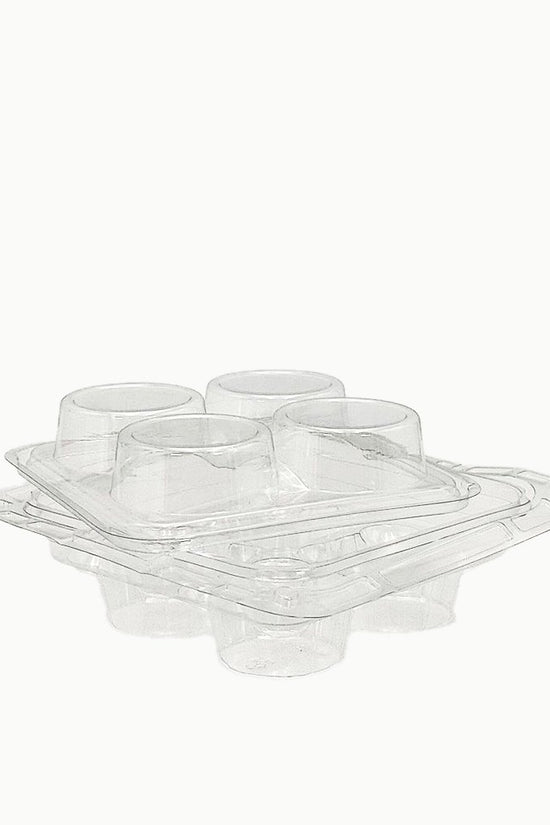 4 CupCake Clear PET Hinged Lid Holder With Handle - TEM IMPORTS™