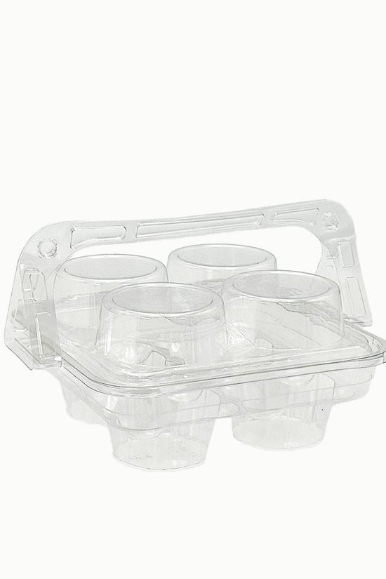 4 CupCake Clear PET Hinged Lid Holder With Handle - TEM IMPORTS™