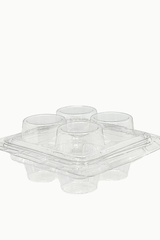 4 CupCake Clear PET Hinged Lid Holder With Handle - TEM IMPORTS™