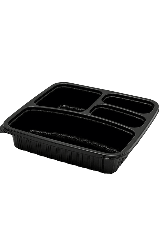 4 Premium Compartment Bento Lunch Box Black Set - 150/CTN - TEM IMPORTS™