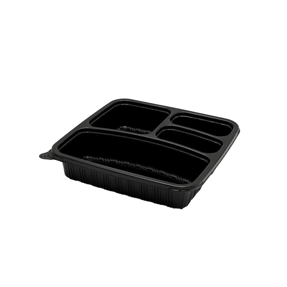 4 Premium Compartment Bento Lunch Box Black Set - 150/CTN - TEM IMPORTS™