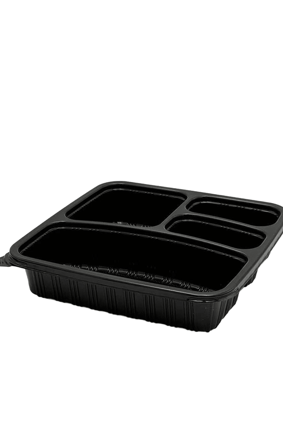 4 Premium Compartment Bento Lunch Box Black Set - 150/CTN - TEM IMPORTS™