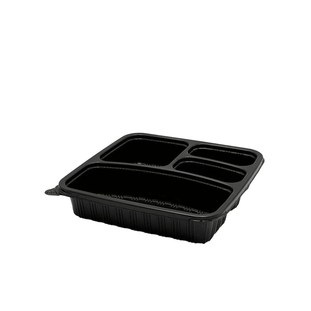 4 Premium Compartment Bento Lunch Box Black Set - 150/CTN - TEM IMPORTS™