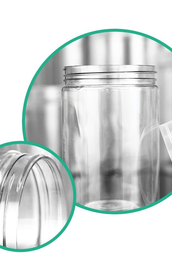 400mL/83mm Neck Straight Sided Plastic Jar With Metal Lid - TEM IMPORTS™