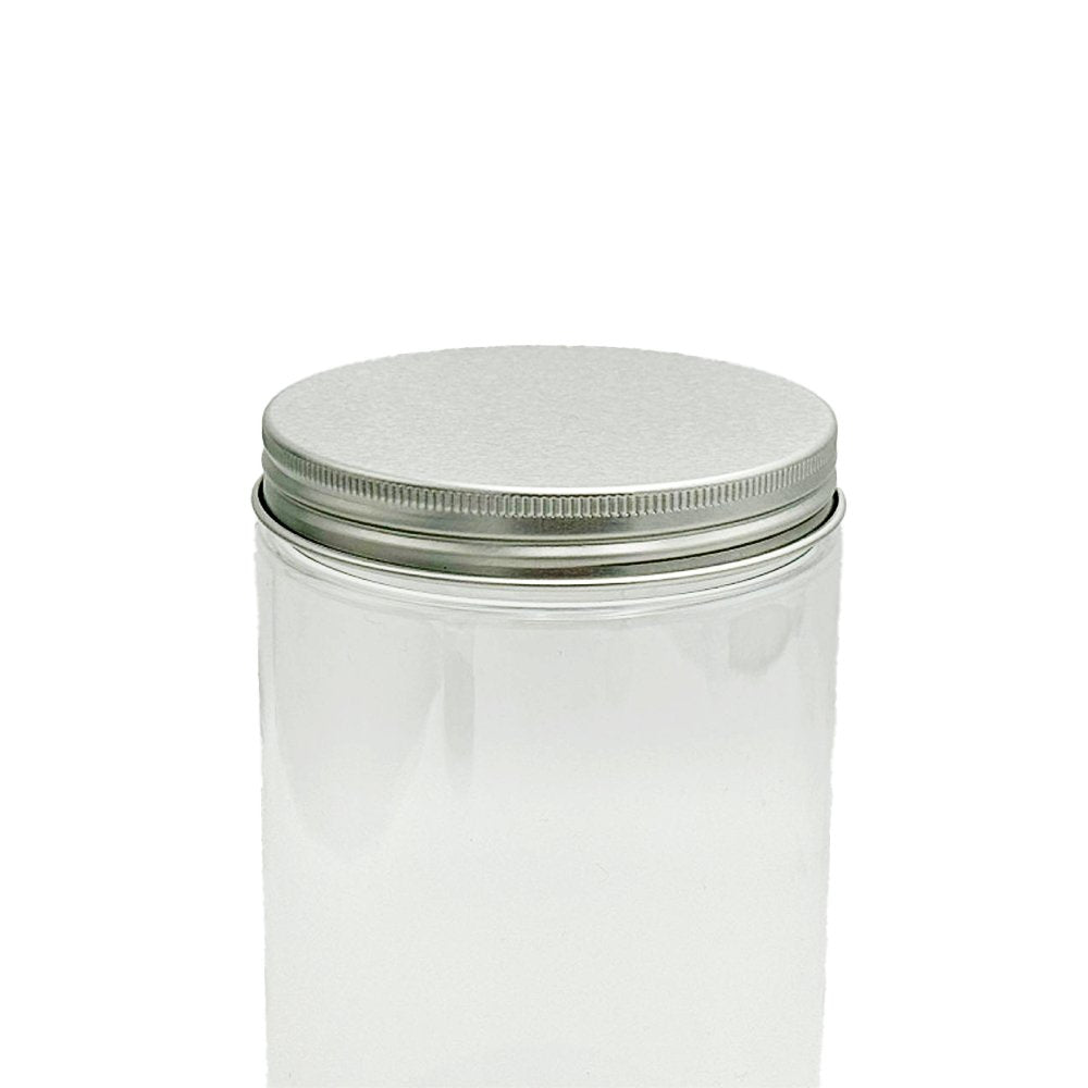 400mL/83mm Neck Straight Sided Plastic Jar With Metal Lid - TEM IMPORTS™
