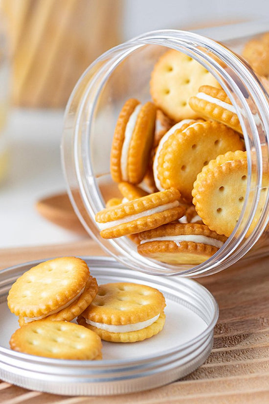 400mL/83mm Neck Straight Sided Plastic Jar With Metal Lid - TEM IMPORTS™
