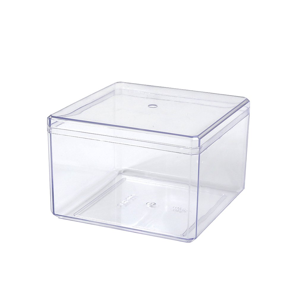 440mL Clear Square Container With Hard Lid - TEM IMPORTS™