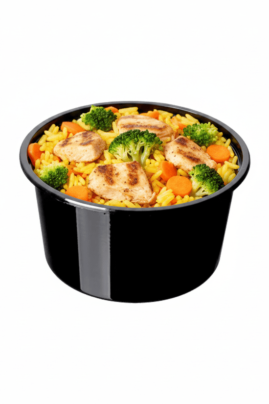 440mL Round Plastic Container Black - 500/CTN - TEM IMPORTS™