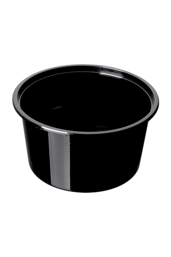 440mL Round Plastic Container Black - 500/CTN - TEM IMPORTS™