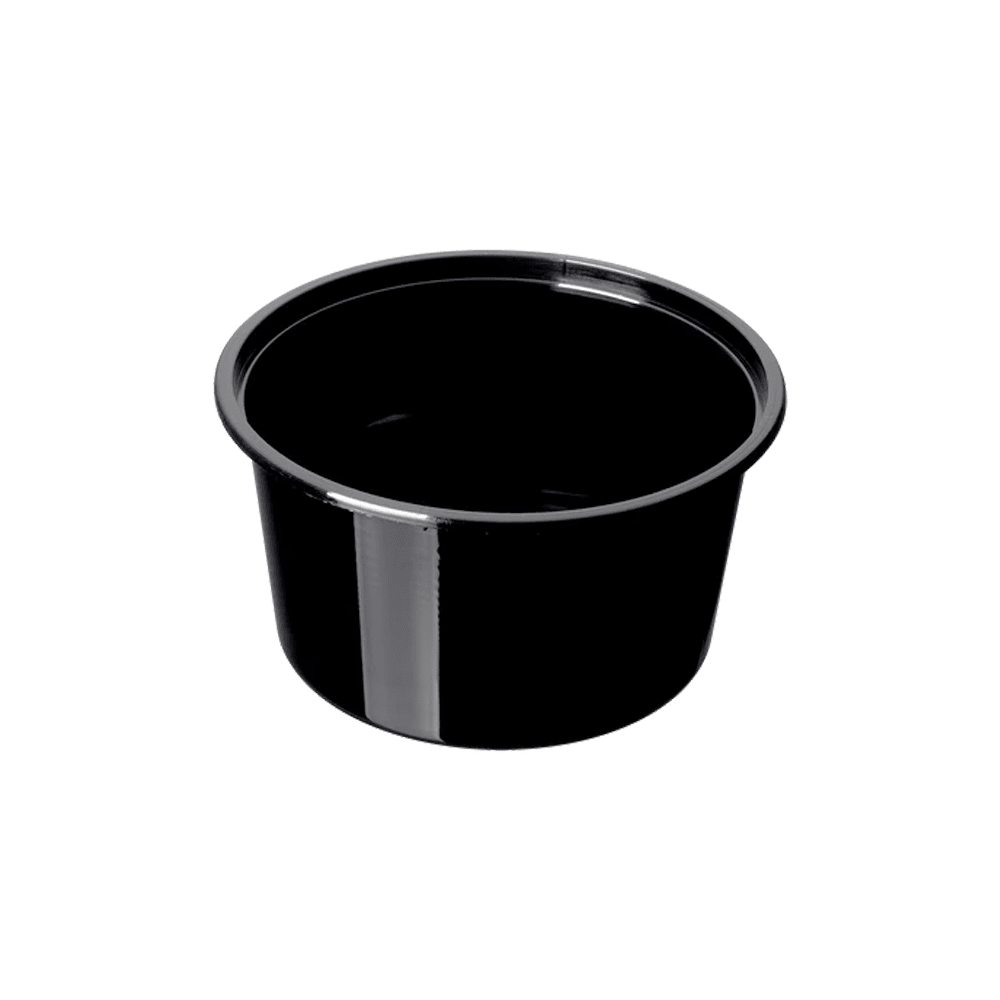 440mL Round Plastic Container Black - 500/CTN - TEM IMPORTS™