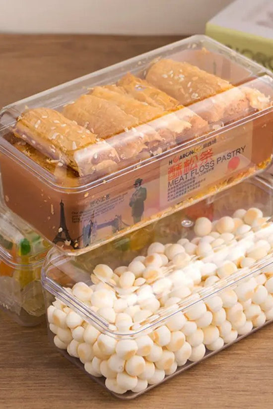 470mL Clear Long Rectangular Container With Hard Lid - TEM IMPORTS™