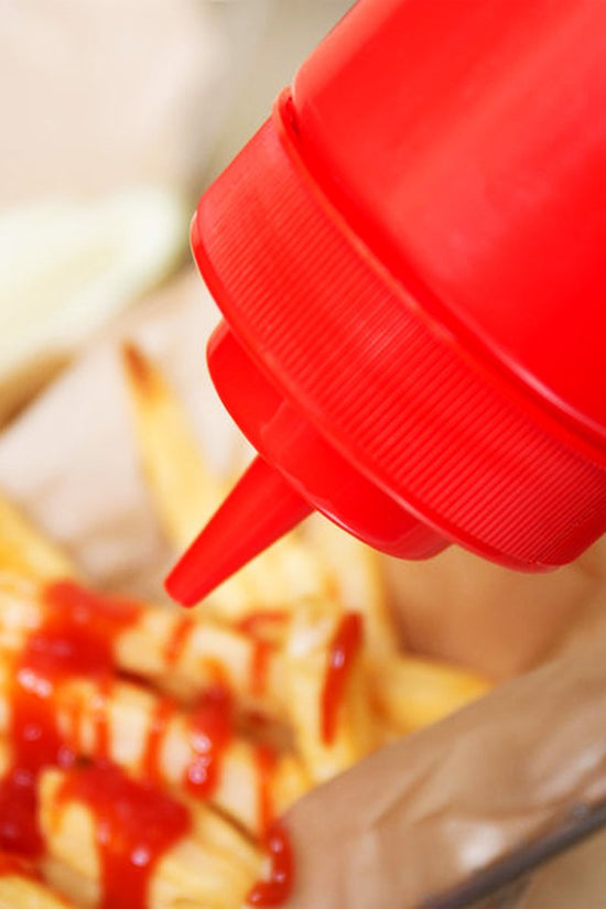 472mL Red Plastic Squeeze Bottle Wide Mouth - TEM IMPORTS™