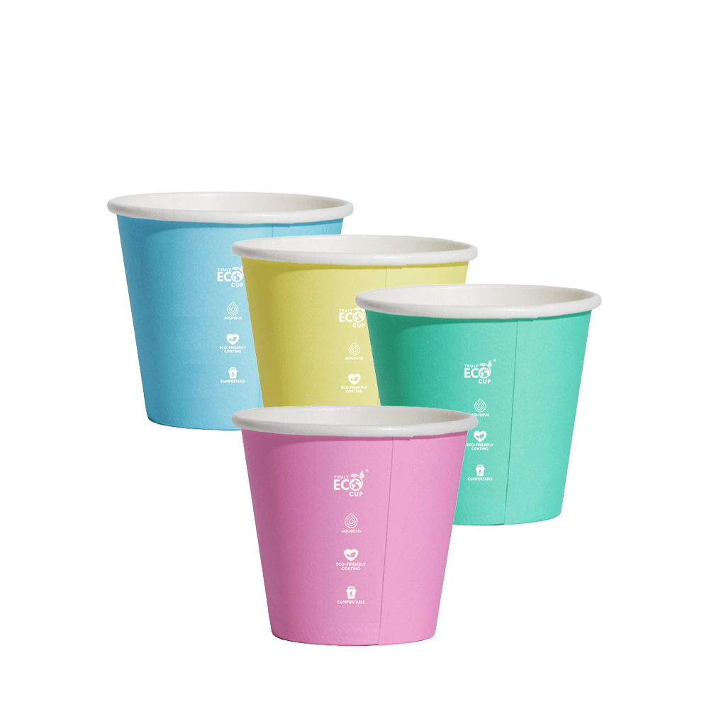 4oz (D/62mm) Truly Eco Pastel Single Wall Coffee Cup - TEM IMPORTS™