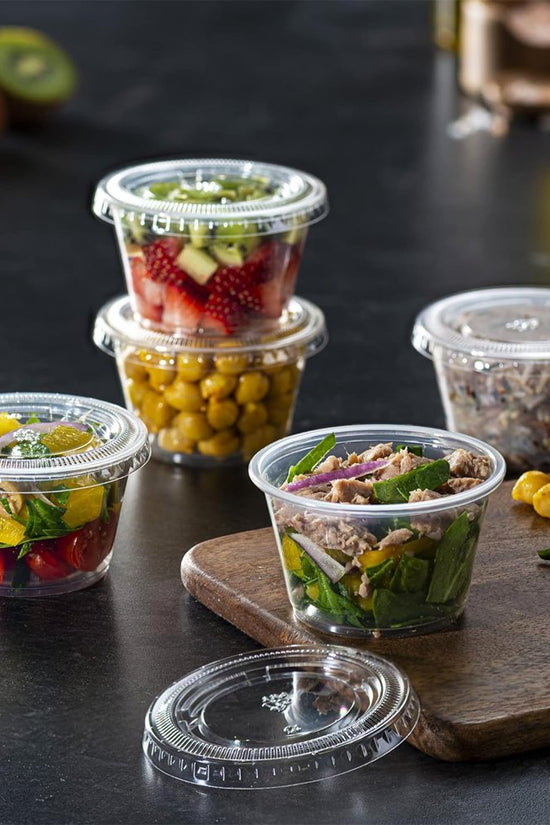 4oz/120mL Clear PET Round Portion Container With Lid - TEM IMPORTS™