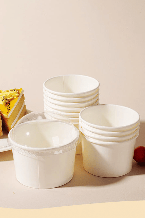 4oz/120mL PE Coated Ice Cream White Paper Cup - TEM IMPORTS™