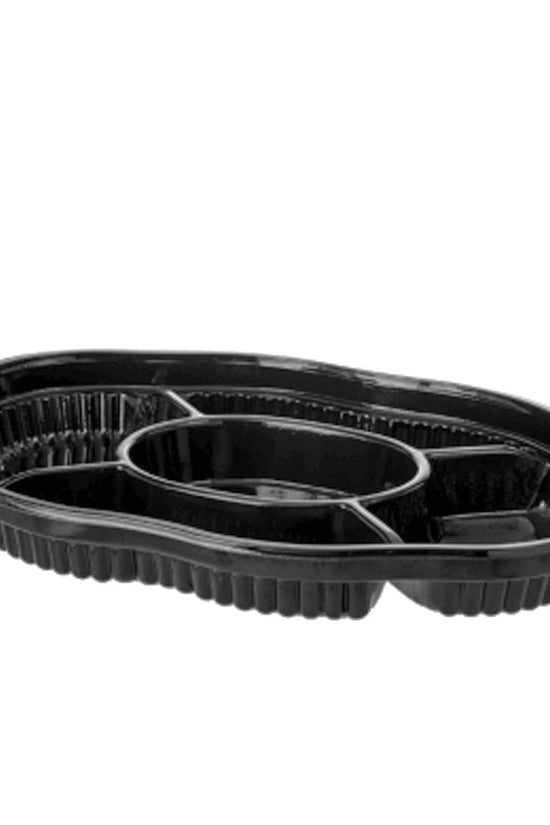 5 Compartment Plastic Platters Set - 10 Pack - TEM IMPORTS™