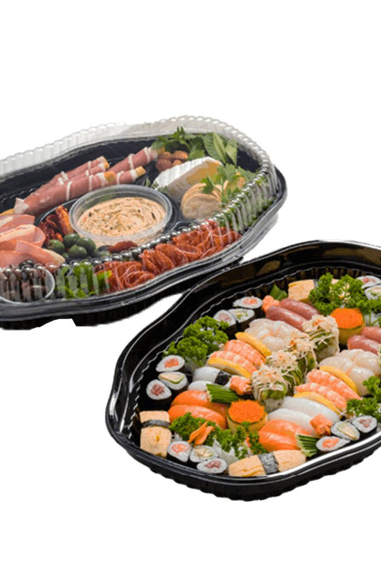 5 Compartment Plastic Platters With Lids - TEM IMPORTS™