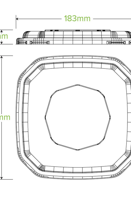 500 & 600mL Clear RPET Octa Takeaway Lid - 400pcs/Ctn - TEM IMPORTS™
