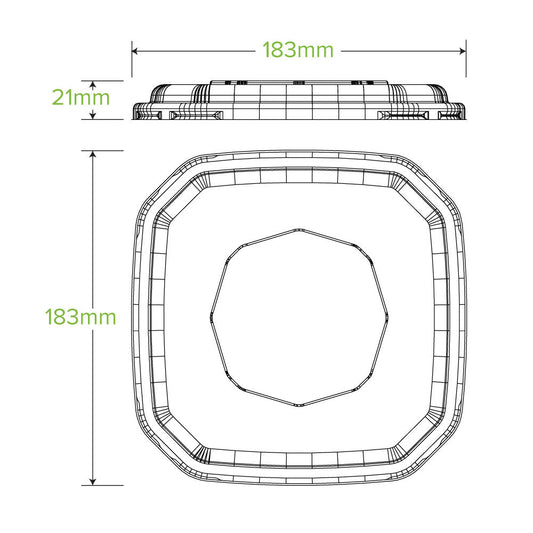 500 & 600mL Clear RPET Octa Takeaway Lid - 400pcs/Ctn - TEM IMPORTS™