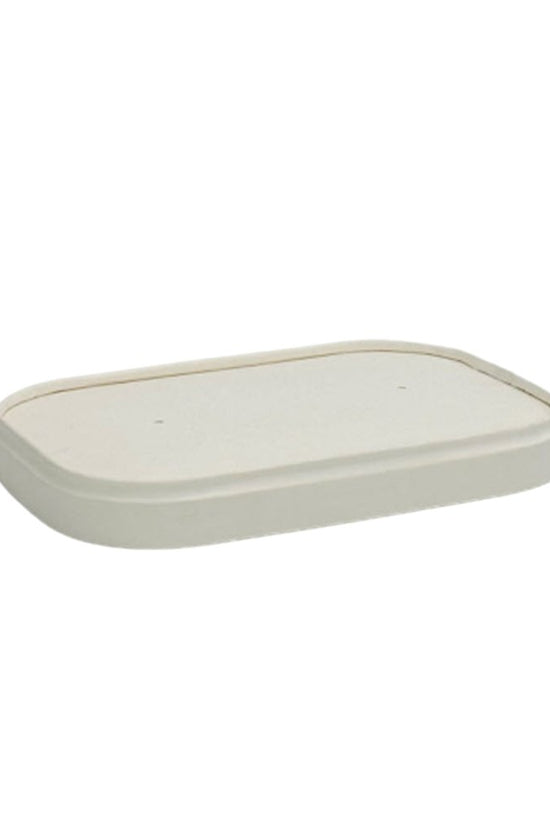 500mL - 1000mL PLA Coated White Paper Lid For Rectangular Container - TEM IMPORTS™