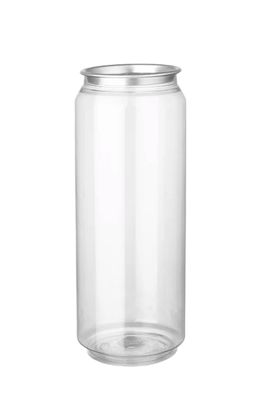 500mL Clear PET Can With Lid - 200/CTN - TEM IMPORTS™