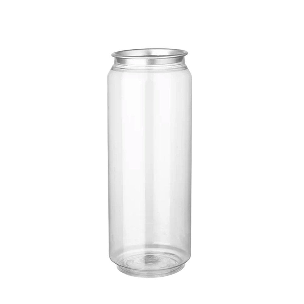 500mL Clear PET Can With Lid - 200/CTN - TEM IMPORTS™