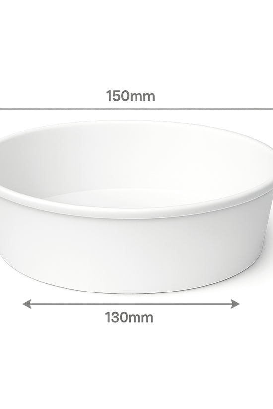 500mL PE Coated White Paper Salad Bowl - TEM IMPORTS™