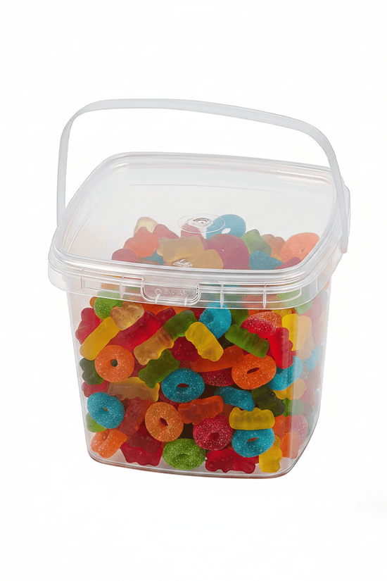 500mL Square Clear Fruit Tamper Proof Bucket Cups With Lid - 250/CTN - TEM IMPORTS™