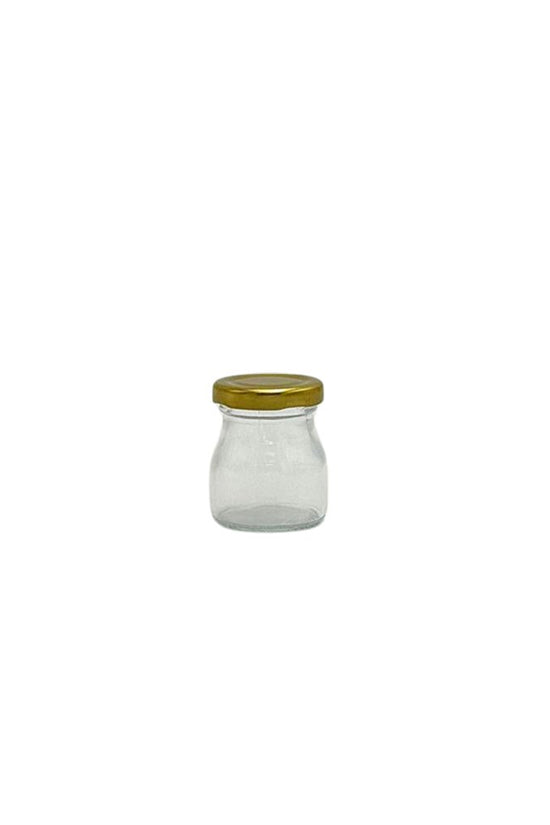 50mL Glass Jar With Gold Metal Twist Lid - TEM IMPORTS™