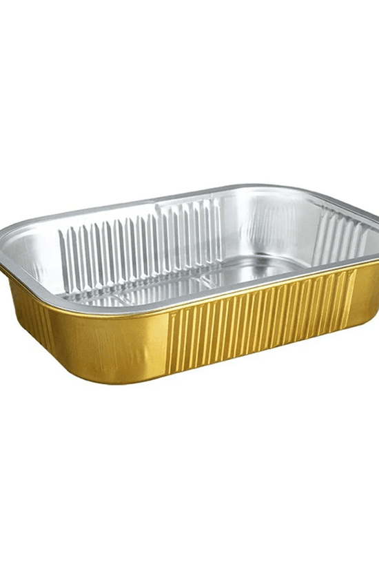 570mL Aluminium Gold & Silver Seires Pan Rectangular Base - 1000/Ctn - TEM IMPORTS™