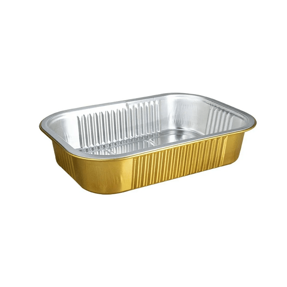 570mL Aluminium Gold & Silver Seires Pan Rectangular Base - 1000/Ctn - TEM IMPORTS™